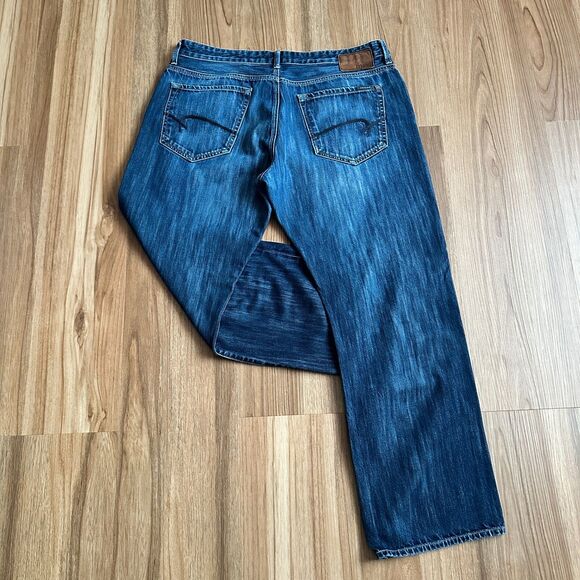 Mavi Men's Mark Jeans Straight Leg Stretch Dark Wash Blue Mid Rise Denim 38x32 - Picture 4 of 11